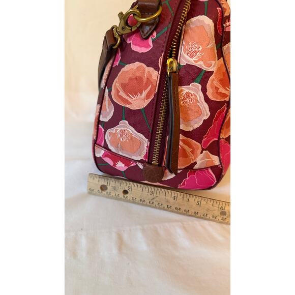 Fossil Rachel Satchel Printed PVC/Polyurethane  flowers NWT - Picture 8 of 8
